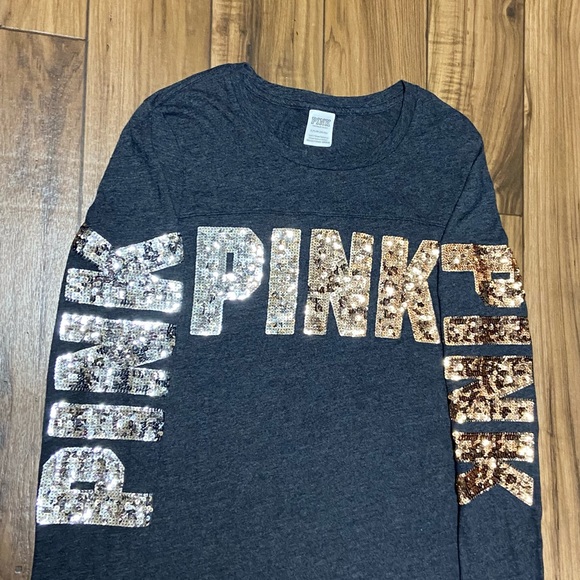 PINK VS BLING LOGO LONG SLEEVE AND LEGGINGS OUTFIT SET - Picture 5 of 9